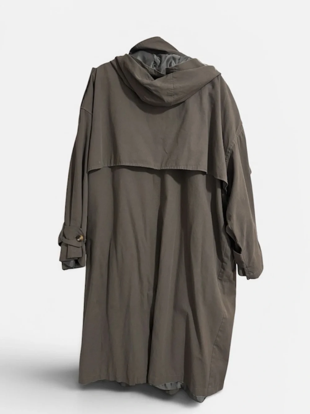 PLT - Women's Dark Oversized Taupe Trench Coat - Picture 7 of 8